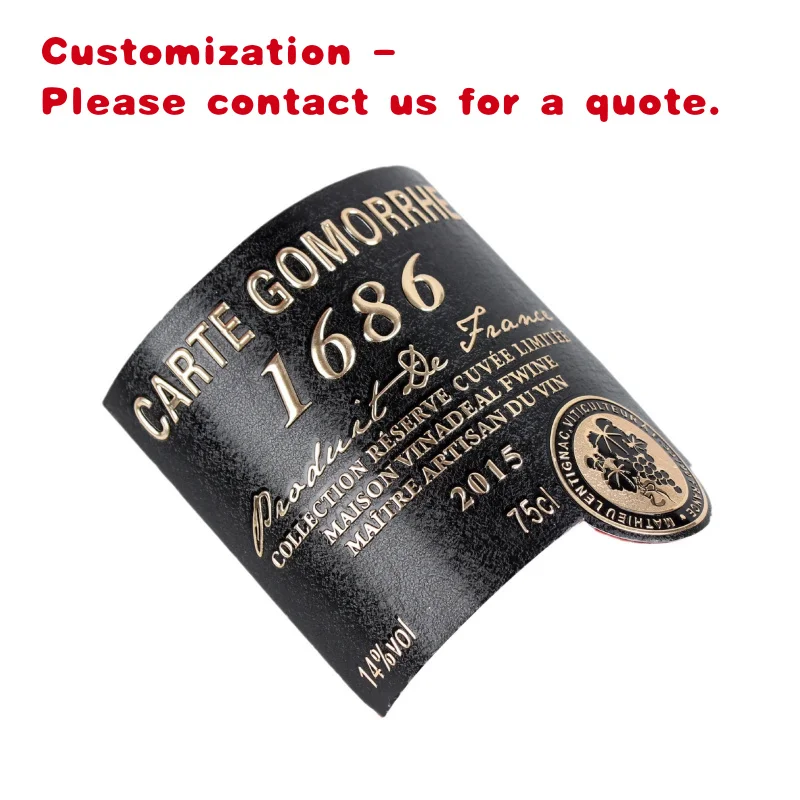 custom.Vintage Adhesive Sticker Aluminum Alloy Perfume Label Zinc Alloy Nameplate Aromatherapy Glass Bottle Cosmetic Wine Label