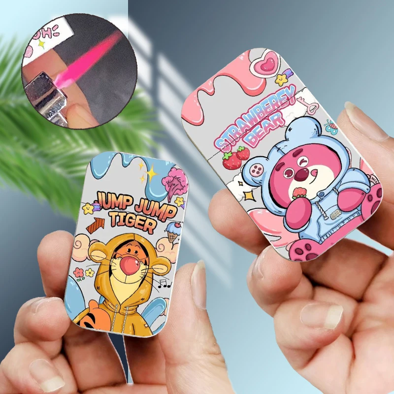 2024 New Stylish Cartoon Cigar Lighter Pink flame Inflated Jet Cigarettes Pocket Lighters Outdoor Windproof Lighter Smoker Gift