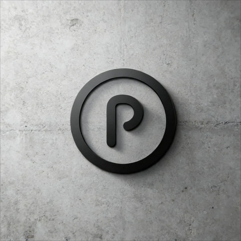 3D Acrylic Laser Cut Parking P Symbol Sign Self-Adhesive Wall Decal Plaque Sticker Decor Gift for Home Office Shop Garage
