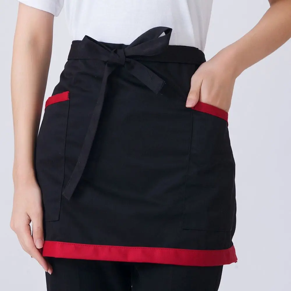 Kitchen Short Half Waist Apron Women Waitress Antifouling Work Bar Pub Cafe Cooking Men Short Waist Aprons