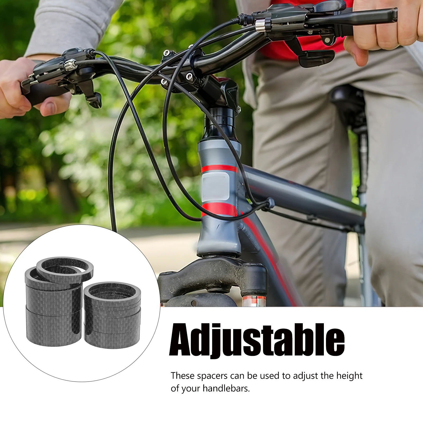 

11 Pcs Carbon Fiber Washer Headset Spacers Bicycle Bike Front Fork Gasket Major