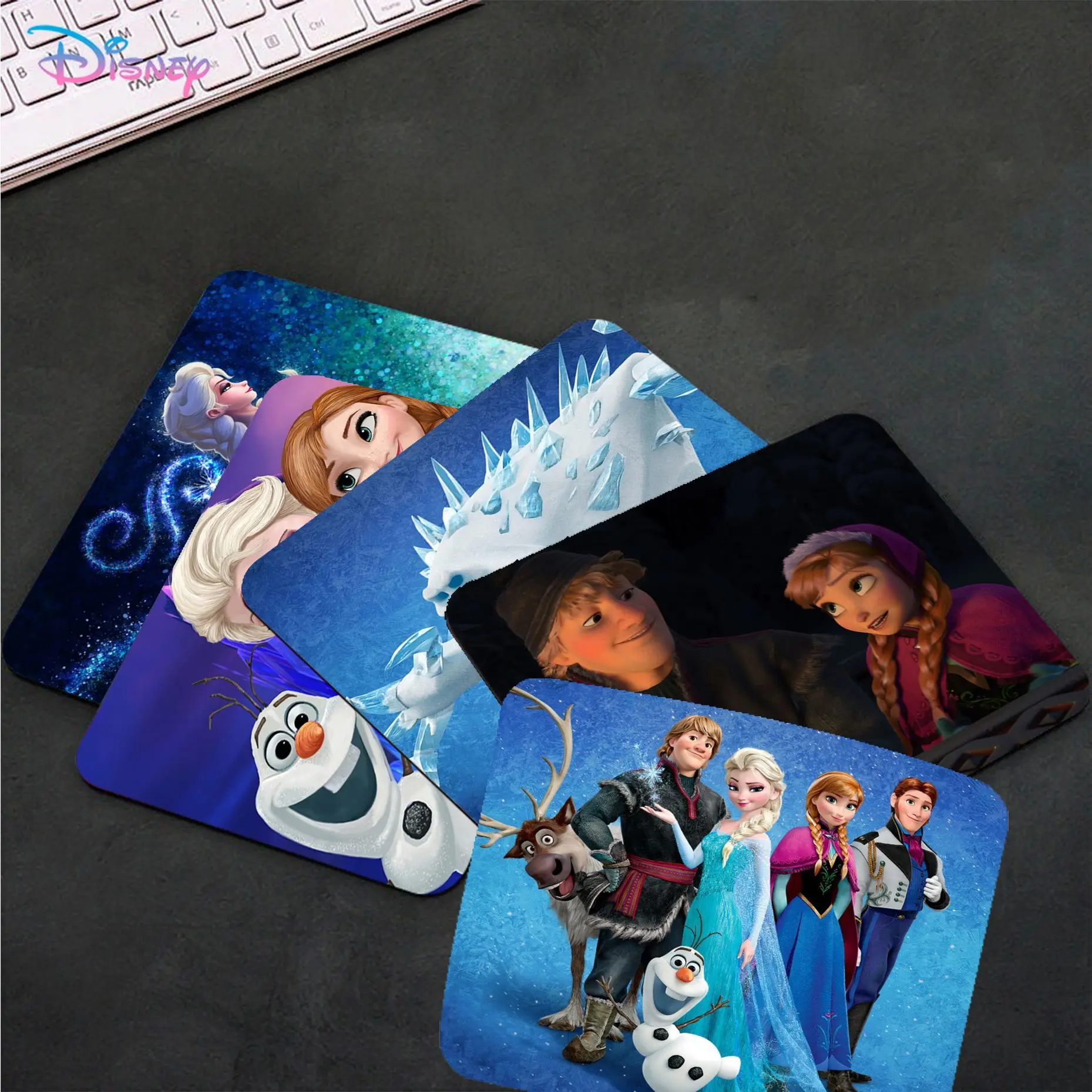 Disney Frozen Elsa Princess Mousepad Custom Skin Desktop Desk Mat Kawaii Gaming Accessories Writing Pad Padmouse Desk Play Mats