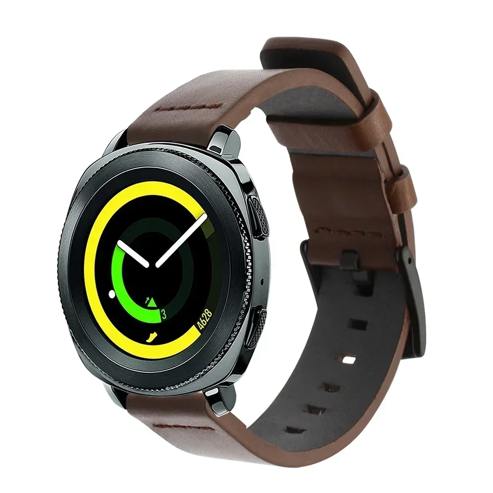 22 24mm Leather band for Samsung Galaxy watch watch 3 46mm 42 Active2 40 44 SmartWatch Quick release WatchStrap 18 20mm Bracelet