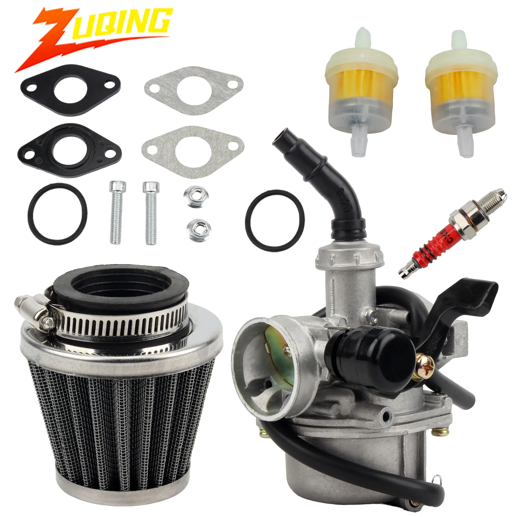 

PZ19 Motorcycle 19mm Carburetor with Air Filter Set for 50cc-110cc Dirt Bike Motocross ATV Scooter Quad 4 Wheeler accessories