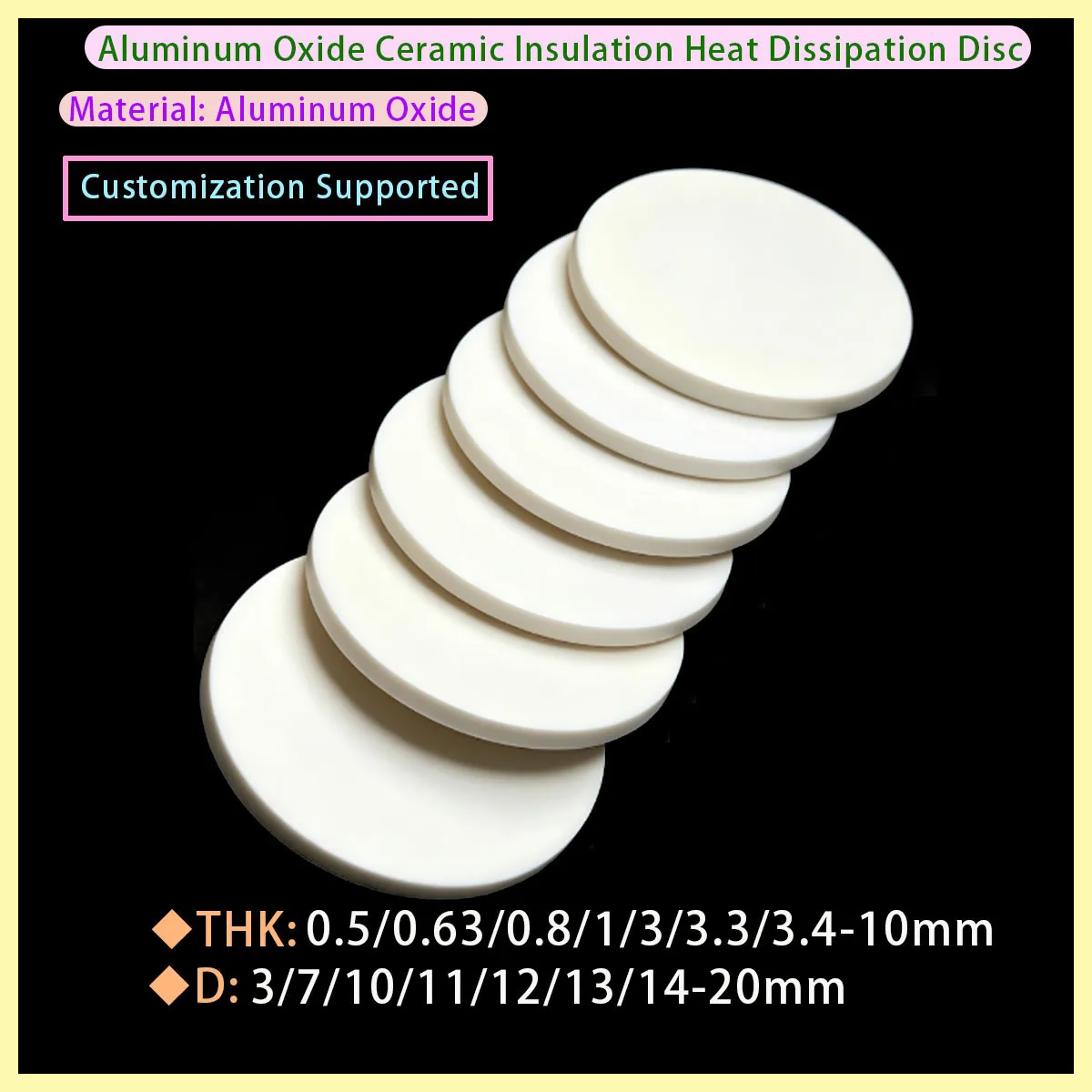 99 Alumina Ceramic Disc with A Thickness of 0.5-1mm, Heat-resistant Substrate, Heat-insulating Fins, and Corundum Disc