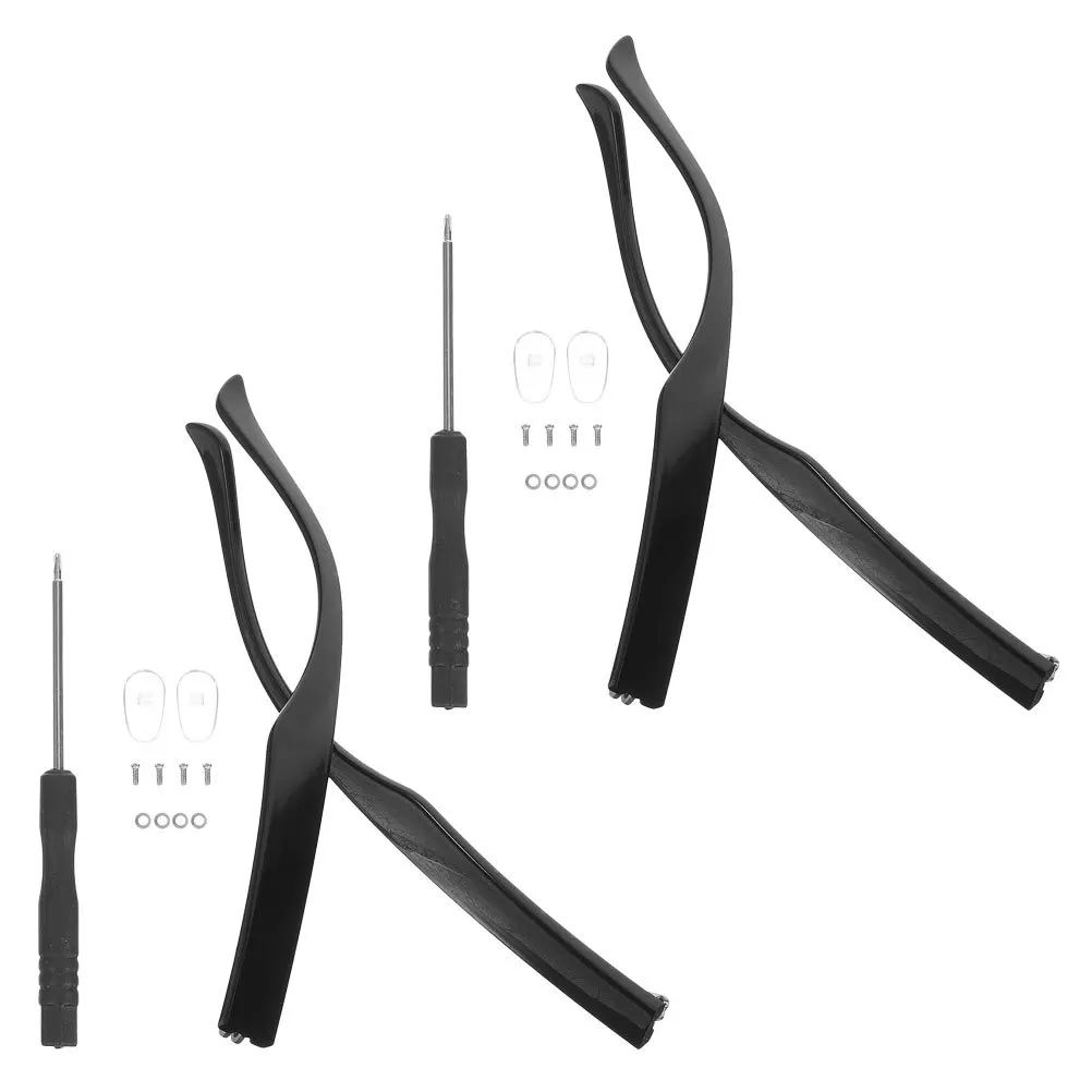 2 paia di occhiali tempio di ricambio nero Tr90 bracci per occhiali durevoli accessori di riparazione sottili gambe per montature per occhiali universali
