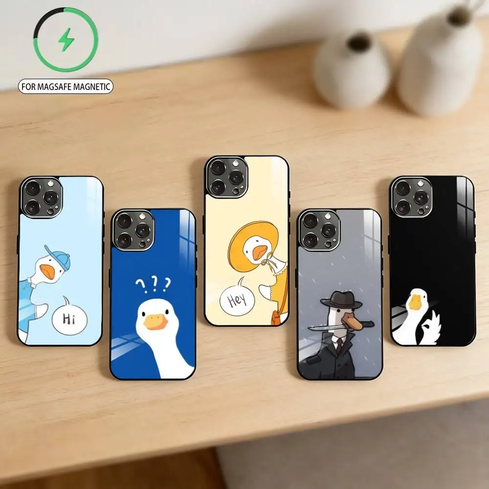 

A-Abstract Cartoon Duck Phone Case For iPhone17,16,15,14,13,12,11 Plus,Pro Max Magnetic For Magsafe Wireless Charging