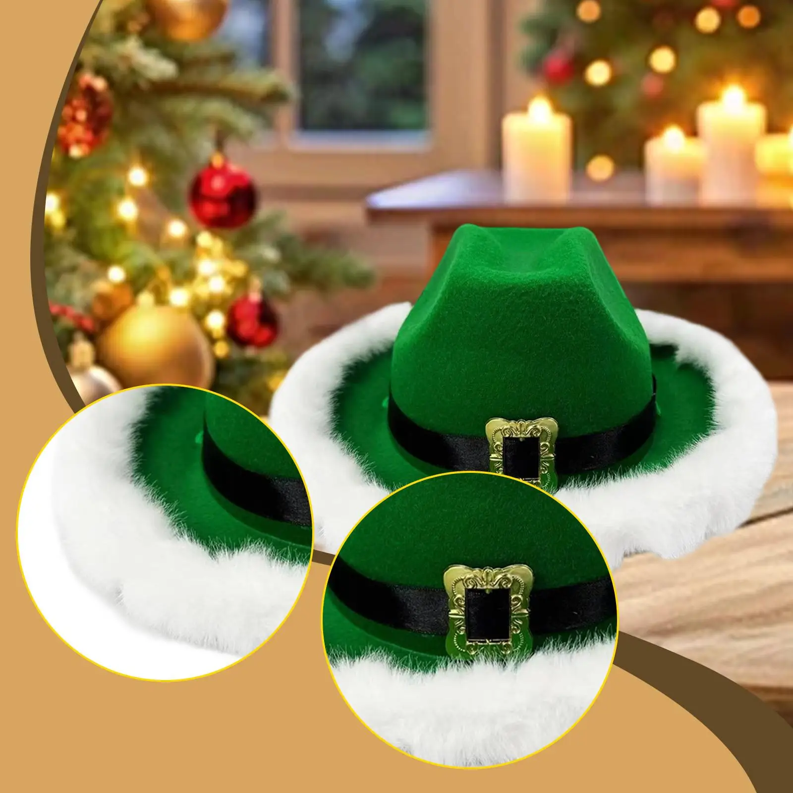 Cowboy Hat for Kids Comfortable Costume Accessories Trendy Cosplay Accessory Felts Creative Cowgirl Hat Santa Hat Xmas Decor