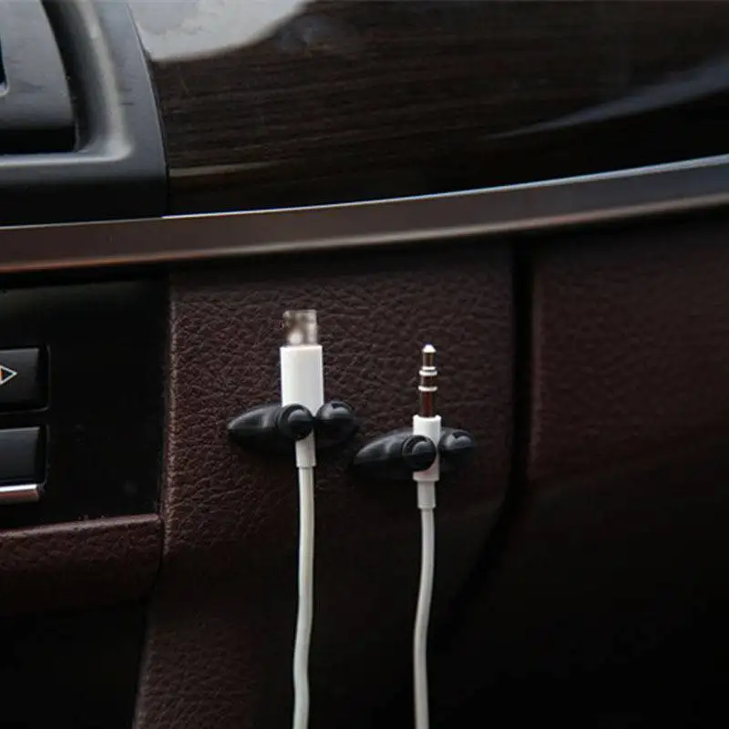 Soporte de Cable para teléfono móvil, organizador de Clip para salpicadero de coche, abrazadera de gestión de línea de Cable de cargador, accesorios de Interior de coche, fijador de Cable