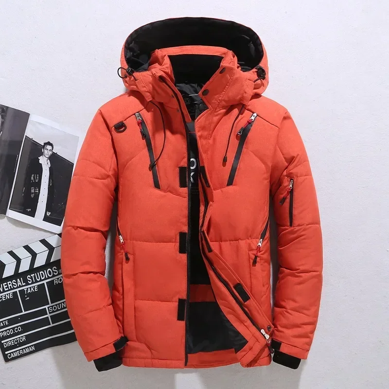 Men Winter Hooded Down Coats White Duck Down Jackets High Quality Male Outdoor Windproof Warm Slim Casual Winter Jackets Size 5X