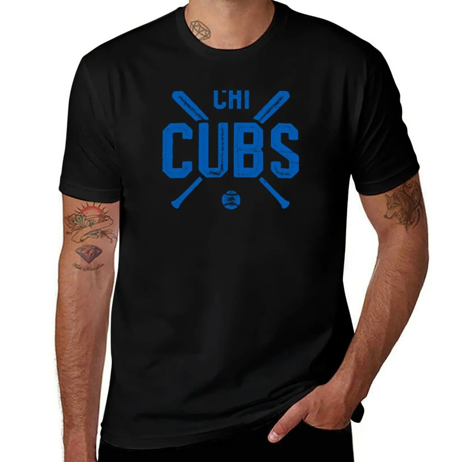 

CUBS with Bats T-Shirt korean fashion summer clothes customizeds tees t shirt men