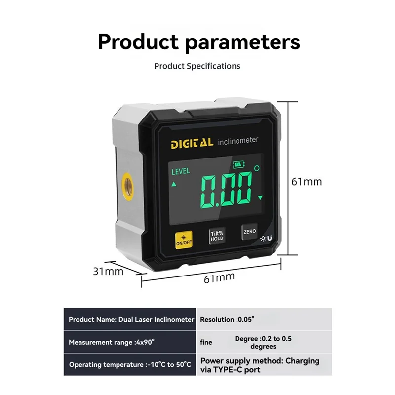 Деревообрабатывающие инструменты, 4-сторонний магнитный инклинометр, цифровой прибор для измерения угла с измерением наклона