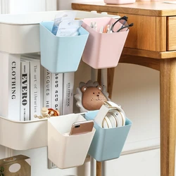 Trolley Hanging Storage Buckets Portable Bedside Hanging Basket Plastic Household Back-mounted Kitchen Hanging Storage Basket