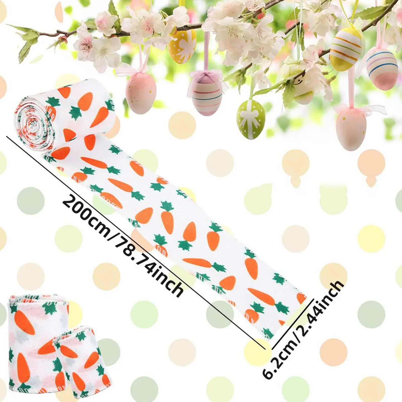 4pcs Easter Wrapping Ribbons Rabbit Easter Egg Printed Fabric Craft Ribbons for Gift Packaging Wreath Bow Crafts Party Decor