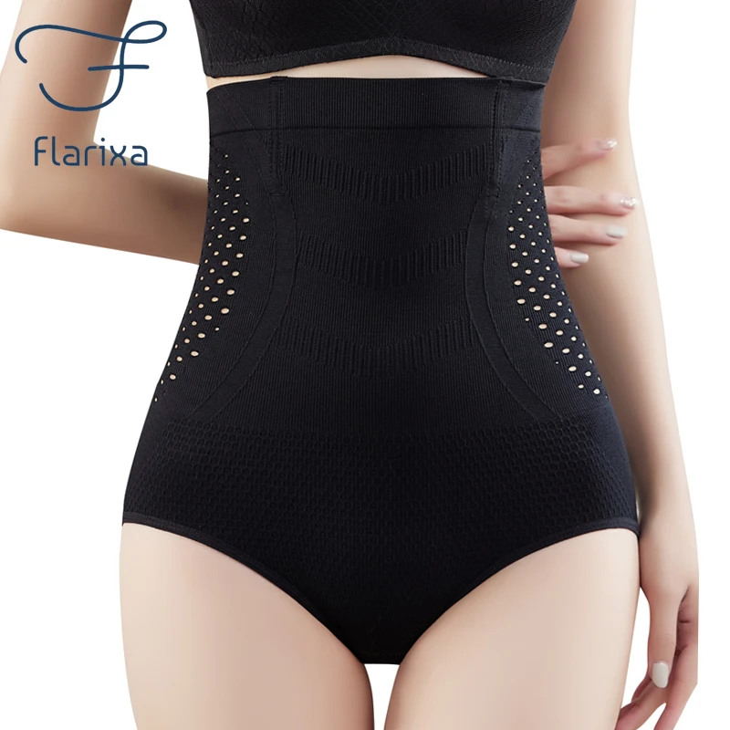 Flarixa High Waist Shaping Panties For Women Breathable Hollow Out Belly Tummy Control Brief Shapewear Body Shaper Underwear