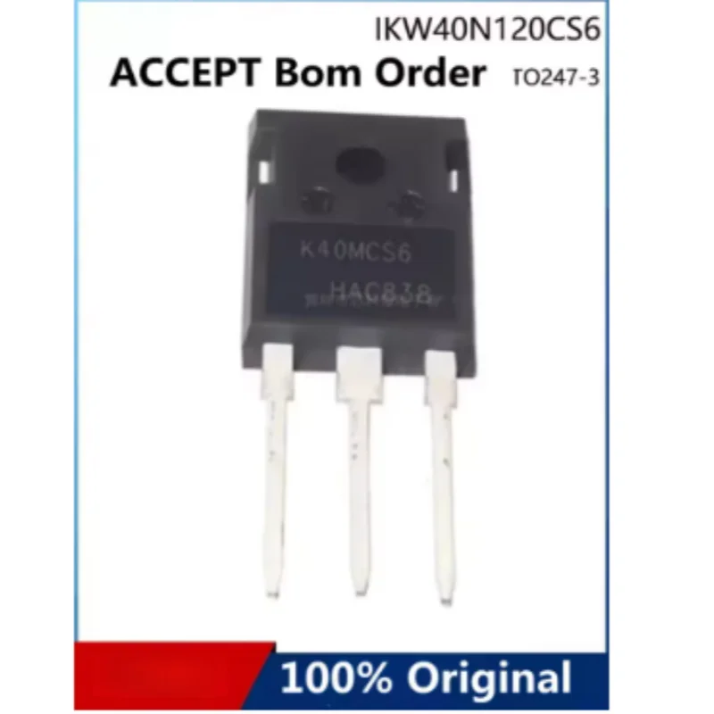 10PCS IKW40N120T2 IKW40N120CS6 IKW40N120H3 TO247 1200V 40A Field Stop IGBT Power Transistor High Speed Switch For Inverter Weldi
