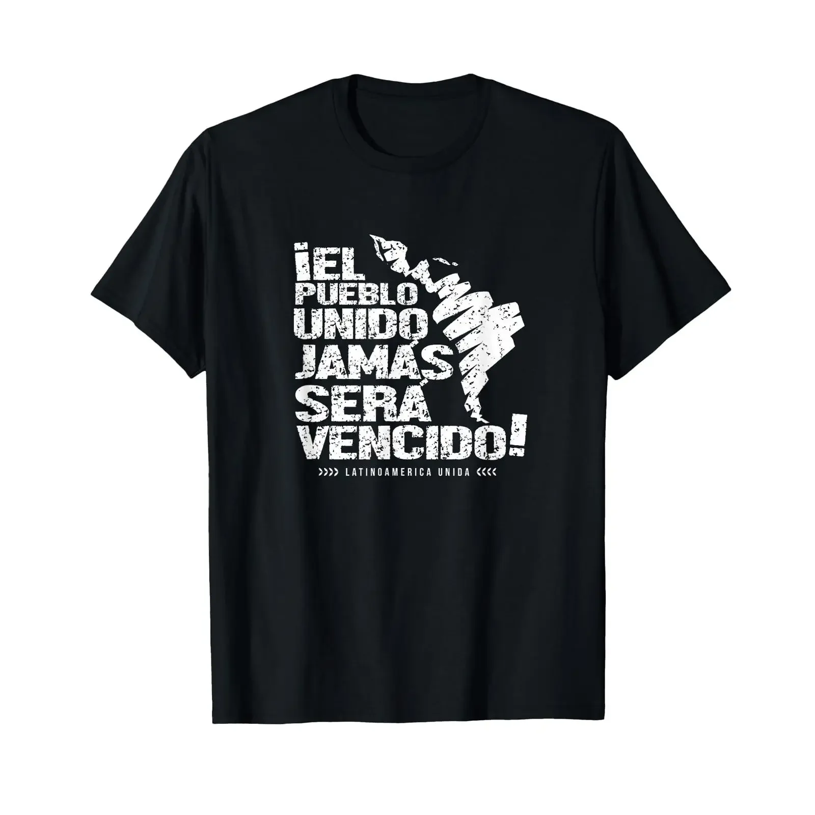 The people united T shirt Will Never Be Defeated Black S vintage Washed fashion Slightly Stretched Breathable homme Stylish
