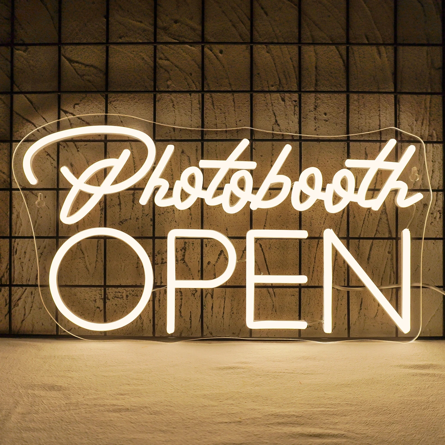 Photobooth Open Neon Signs For Wall Decor Warm LED Lights Room Decoration For Photo Studio Portrait Photography Club USB Lamp