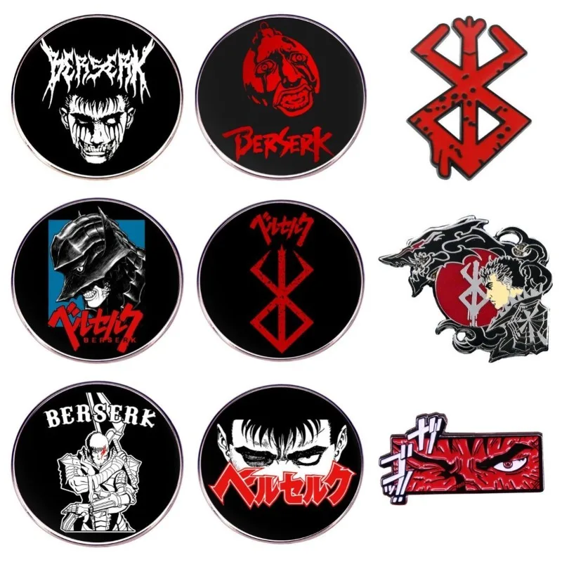 Berserk guts broche infantil crachá anime personagem menino roupas decoração pino liga de metal acessório presentes de aniversário