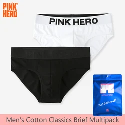 2 Pcs  PINKHERO 545  Gift Underpants For Men, Homens Cueca， Comfortable Cotton Breathable  Men's  Underwear Sexy Briefs