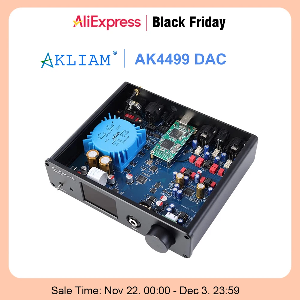 AkLIAM AK4499 + AK4191EQ DAC QCC3084 Bluetooth 5.4 LDAC DSD512 PCM384 Audio Decoder