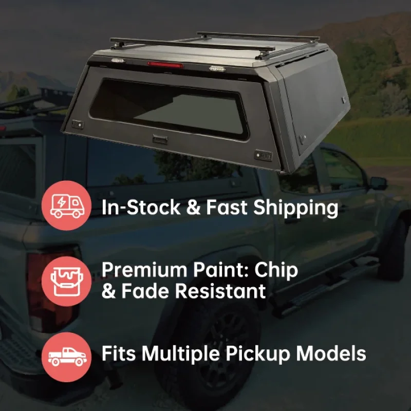 High Quality Hardtop Canopy Truck Cap RAM 1500 2500 3500 2015-2026, 5.7FT 6.4FT 8FT Truck Bed view 4
