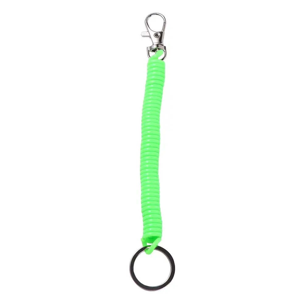 Hook Spring Keychain Lanyard Key Chain Holder Spiral Spring Coil Key Hooks Stretch Spring Coil Anti-lost Lobster Clasp Keyring