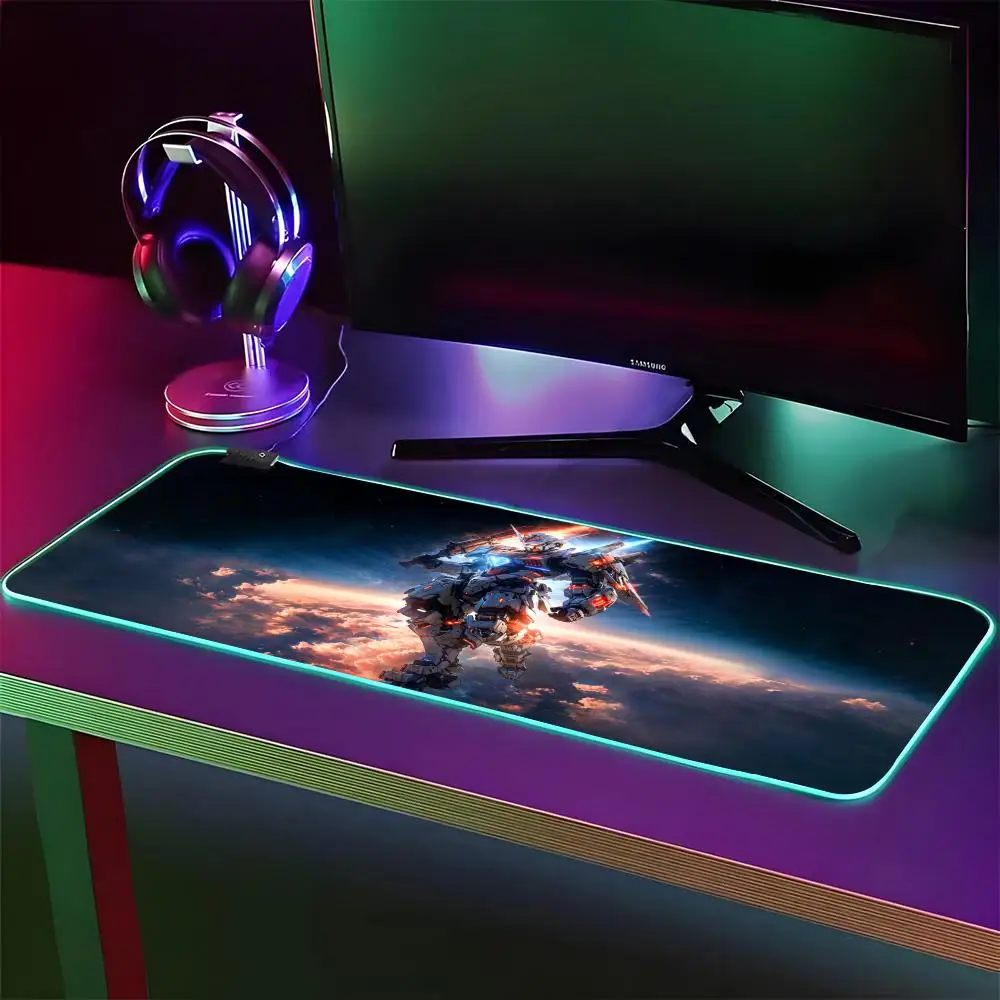G-GGunDamS-ES Mouse Pad RGB Gaming Mouse Pad Desk Mat HD Gamer Large LED Light XXL MousePads
