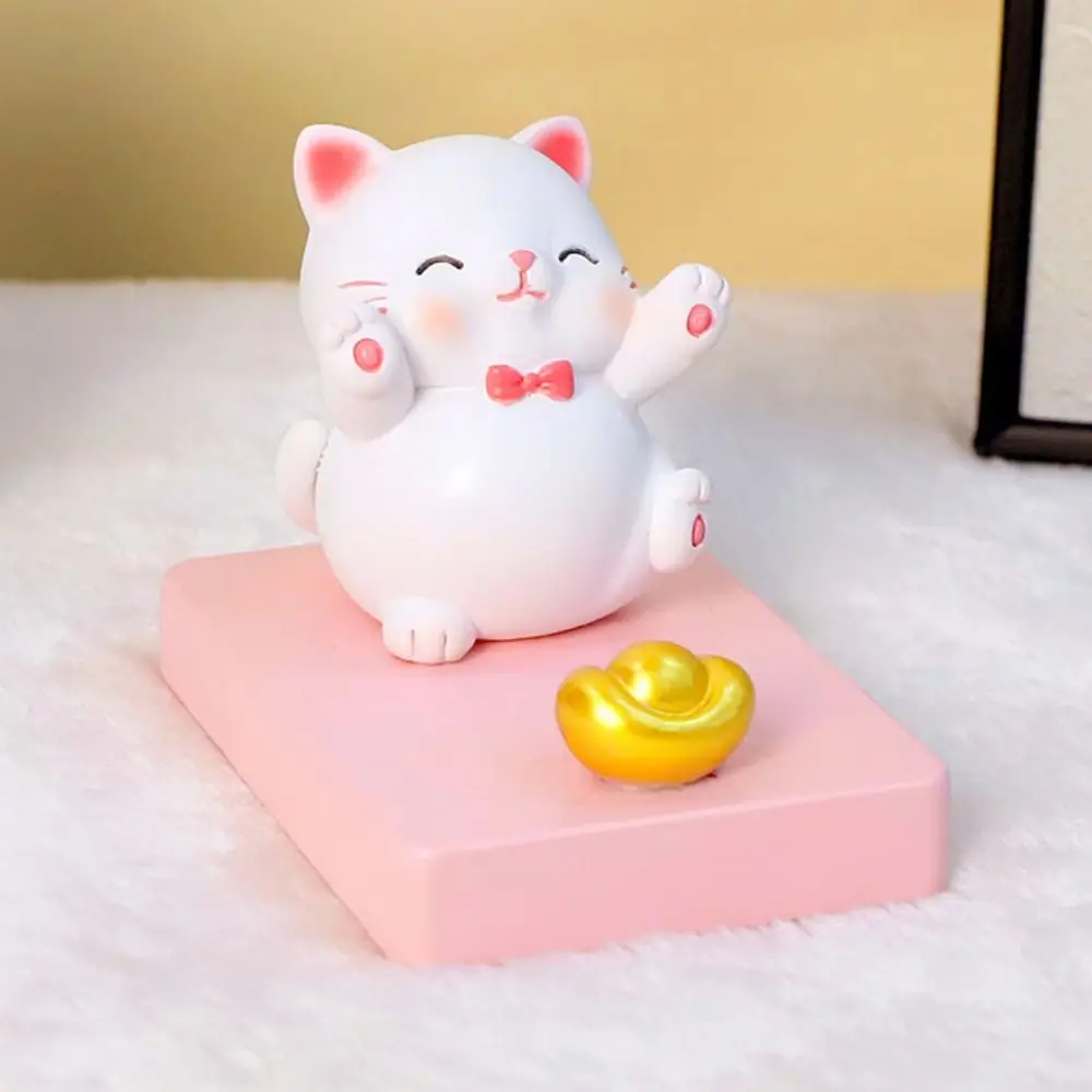 

Resin Rabbit Phone Stand Anti-slip Multi-functional Cat Mobile Phone Holder DIY Crafts Portable Cat Desk Lazy Bracket