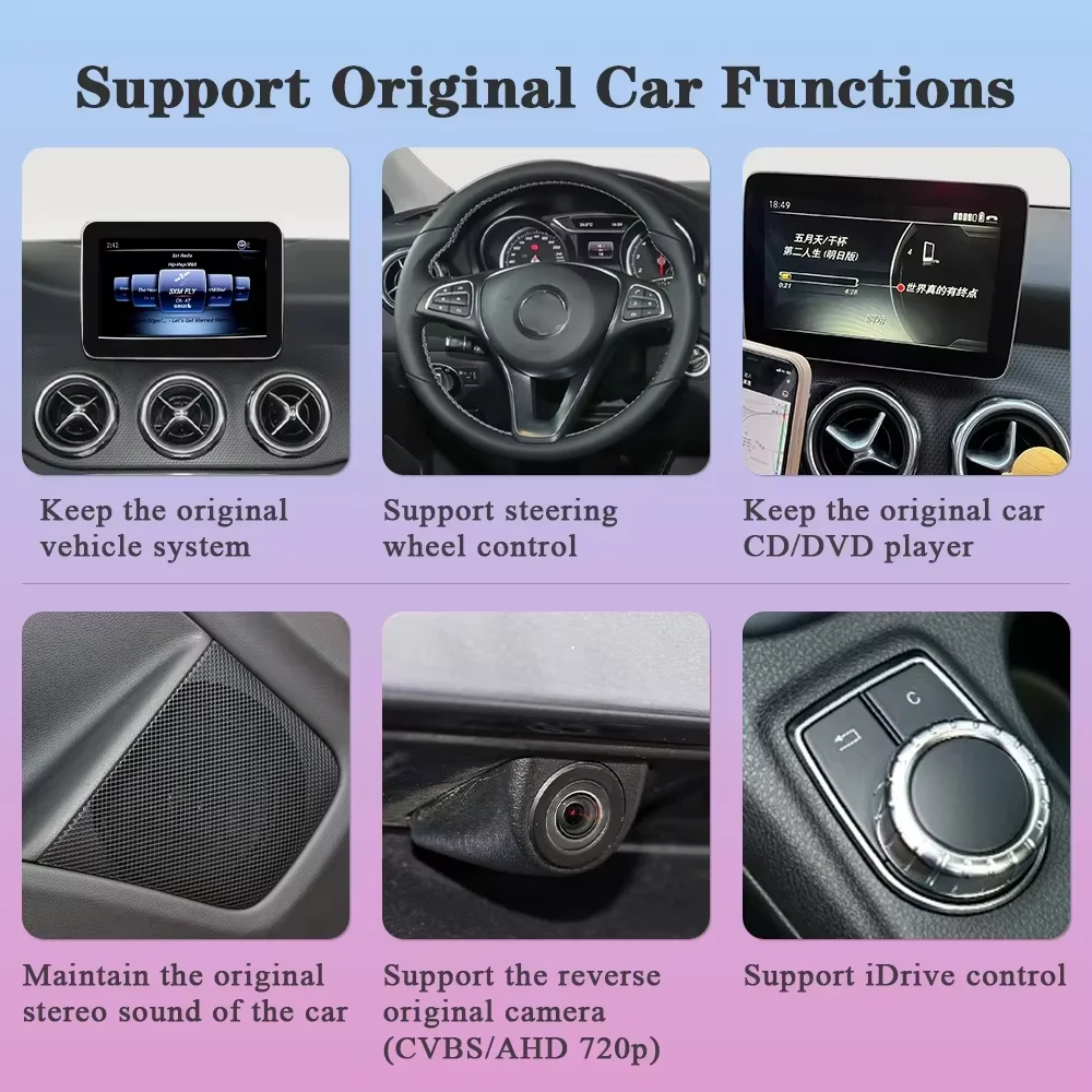 Drahtlose CarPlay Android Auto Modul Für Mercedes Benz GLK W207 W212 W204 SLS W218 NTG4.0 NTG4.5 NTG5.0 BT Spiegel Link Aux Auto D – Detail 6