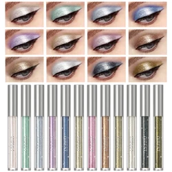 QIBEST Vloeibare oogschaduw Parelmoer Glitter Langdurige vloeibare eyeliner Liggende zijderups Hoogglans Gemakkelijk te dragen Shimmer Oogmake-up