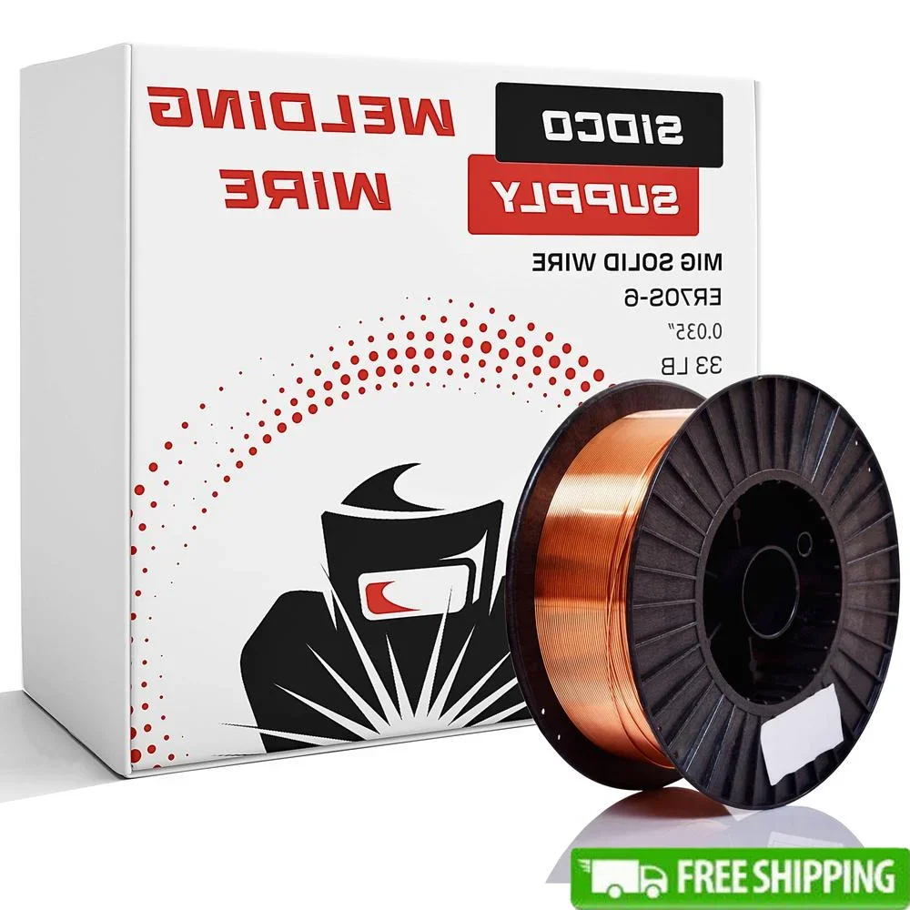 高品質 33 LB スプール ER70S-6 ソリッド MIG 溶接ワイヤ 0.035 インチ軟鋼低スプラッター脱酸素剤プレミアム AWS 分類