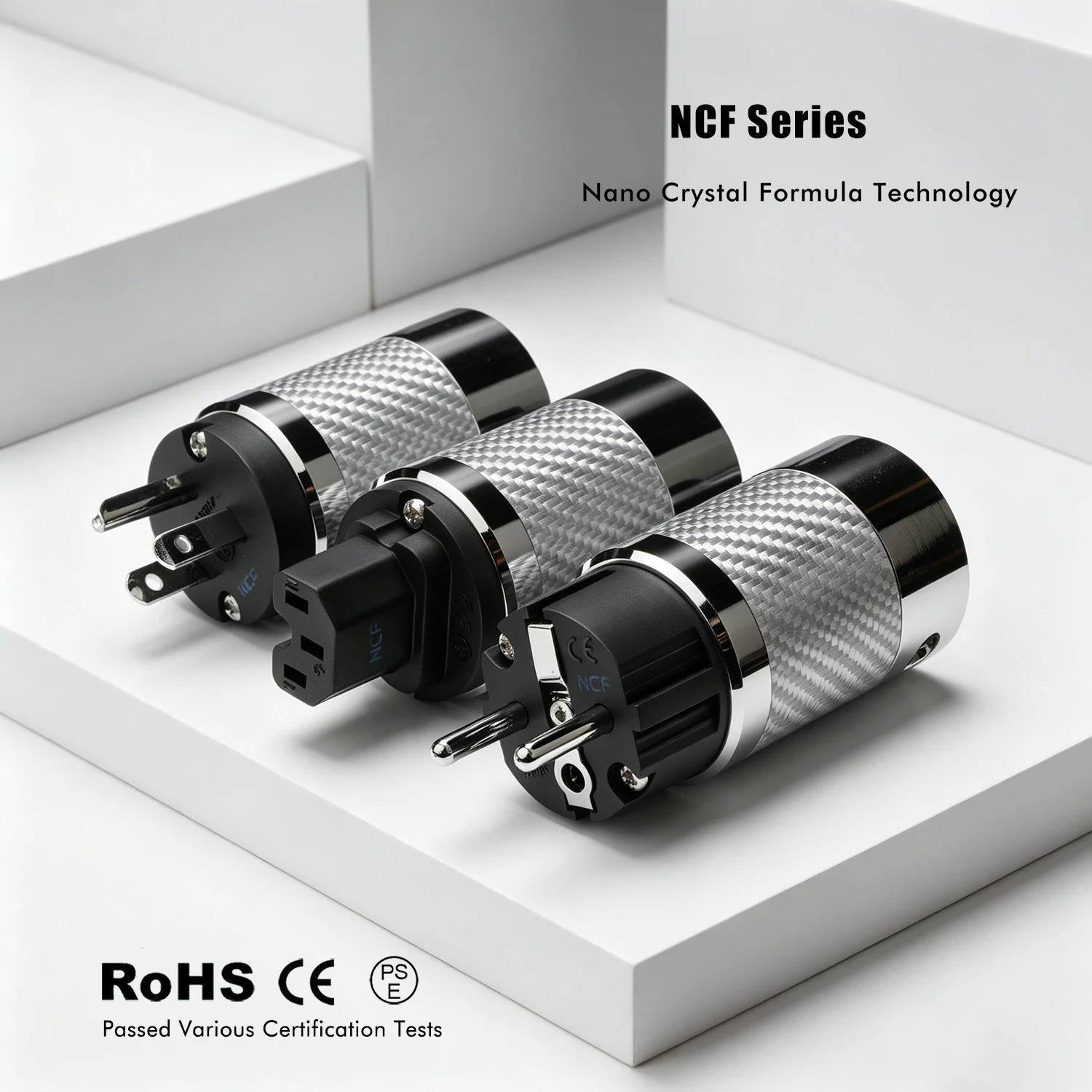 Preffair EU Schuko Power Plug NCF Nano Crystal Rhodium Plated Hi-end EU/US Audio Power Supply Plug 15A 125V/10A 250V Flagship