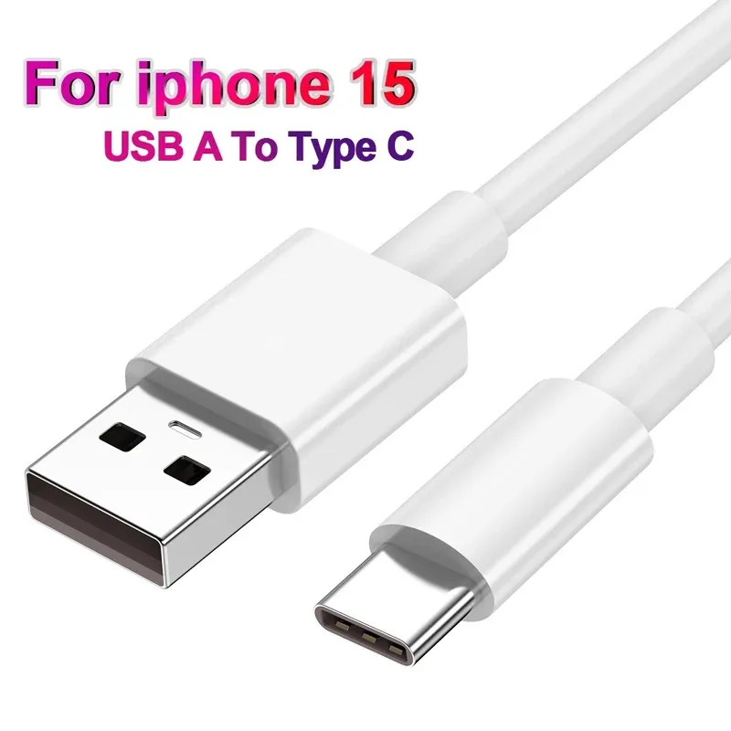 

USB C Cable for iPhone 15 Pro max USB A to Type C Fast Charger Cable for Xiaomi Samsung MacBook iPad 3A Mobile Phone Data Cord