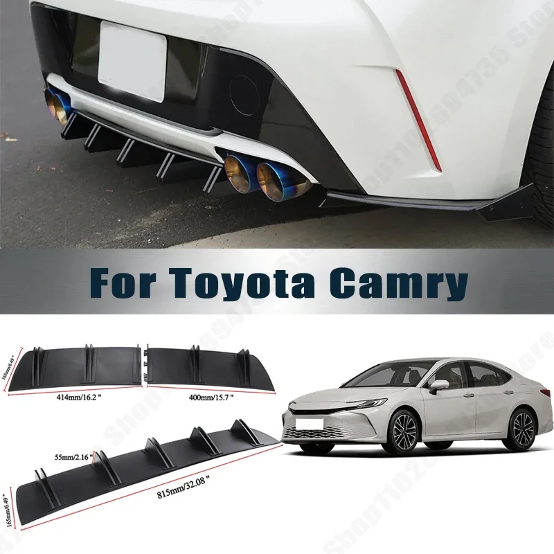 Rear Bumper Shark Fin Diffuser ABS Curved Aero Splitter Anti-Collision Chassis Protector For Toyota Camry Car Styling