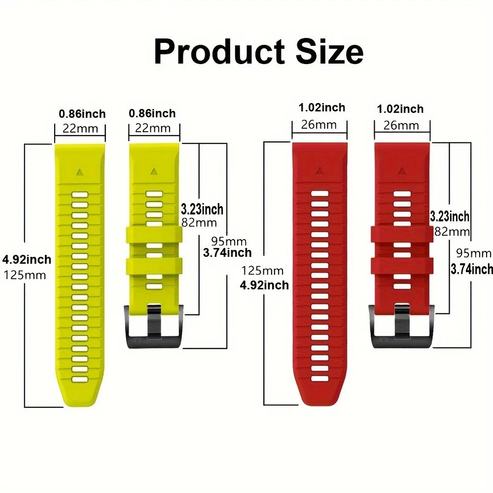 26mm 22mm Silicone Strap For Garmin Fenix 7X 7 Pro Solar/6X 6 Sapphire 5 5X Plus 3 3HR/Epix HR Venu SQ 2 3 QuickFit Watch Band view 2