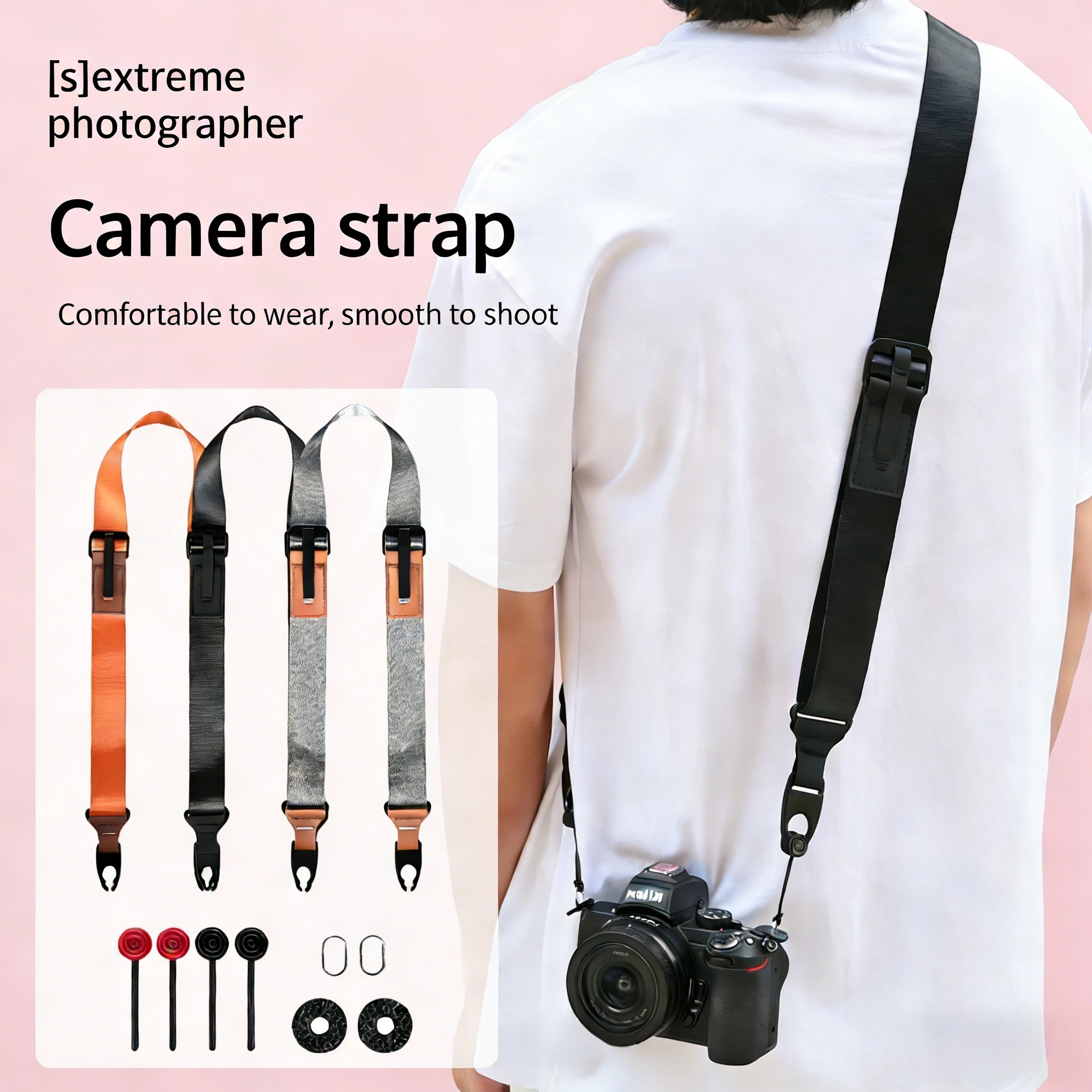 Verstellbarer Kamera-Schultergurt für Schnellverschluss Kompatibel mit PD Canon Fuji Kamera