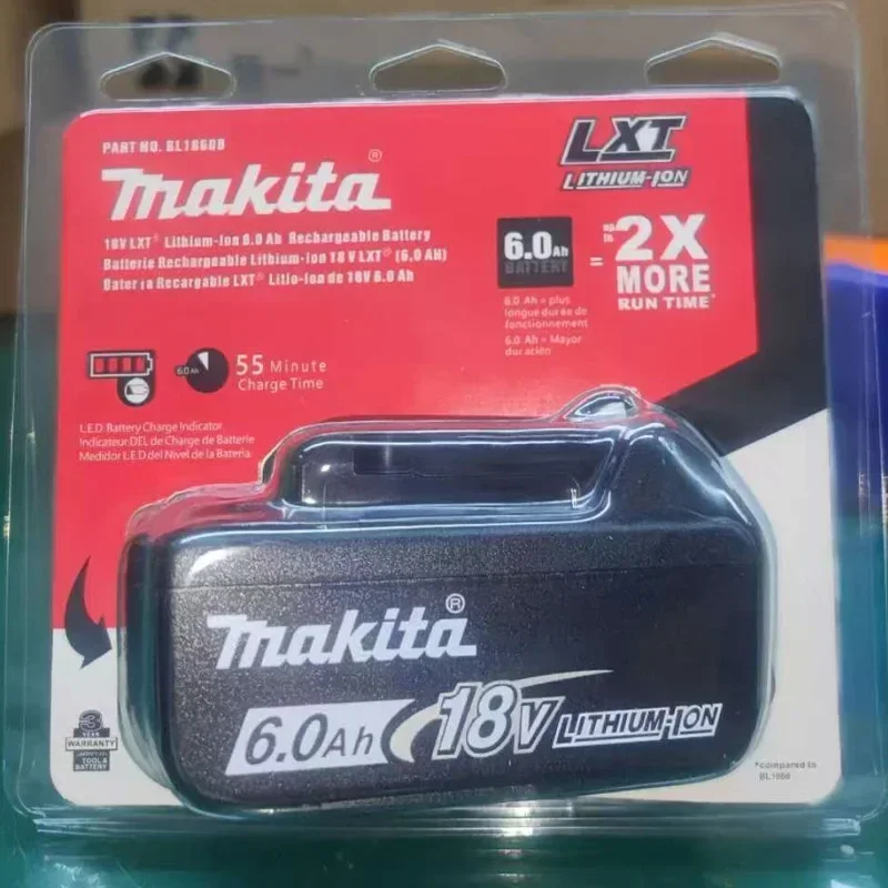 

Original Makita 18V 6A Rechargeable Power Tools Battery 18V makita with LED Li-ion Replacement LXT BL1860B BL1860 BL1850 Charger