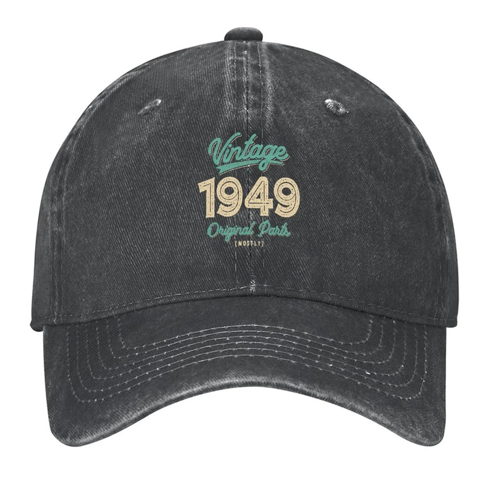 

Vintage 1949 Original Parts - 73rd birthday Retro Classic Baseball Cap derby hat Golf Hat Designer Hat custom Mens Women's