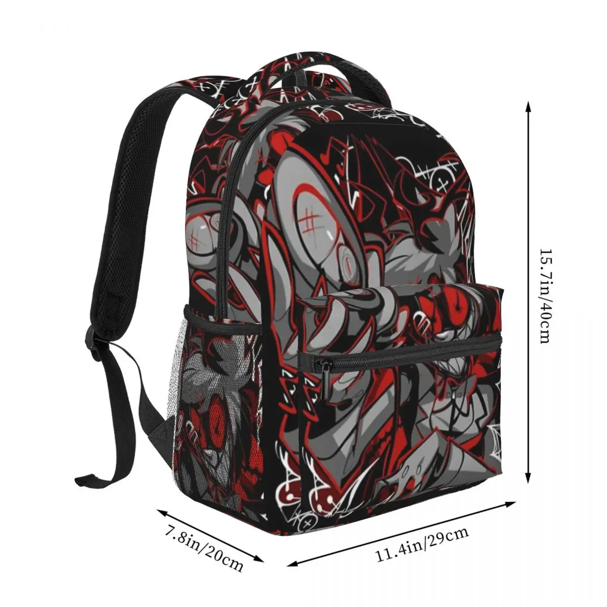 Radio Demon Design - Hazbin-Hotel For Girls Boys Large Capacity Student Backpack Lightweight waterproof Backpack 17in