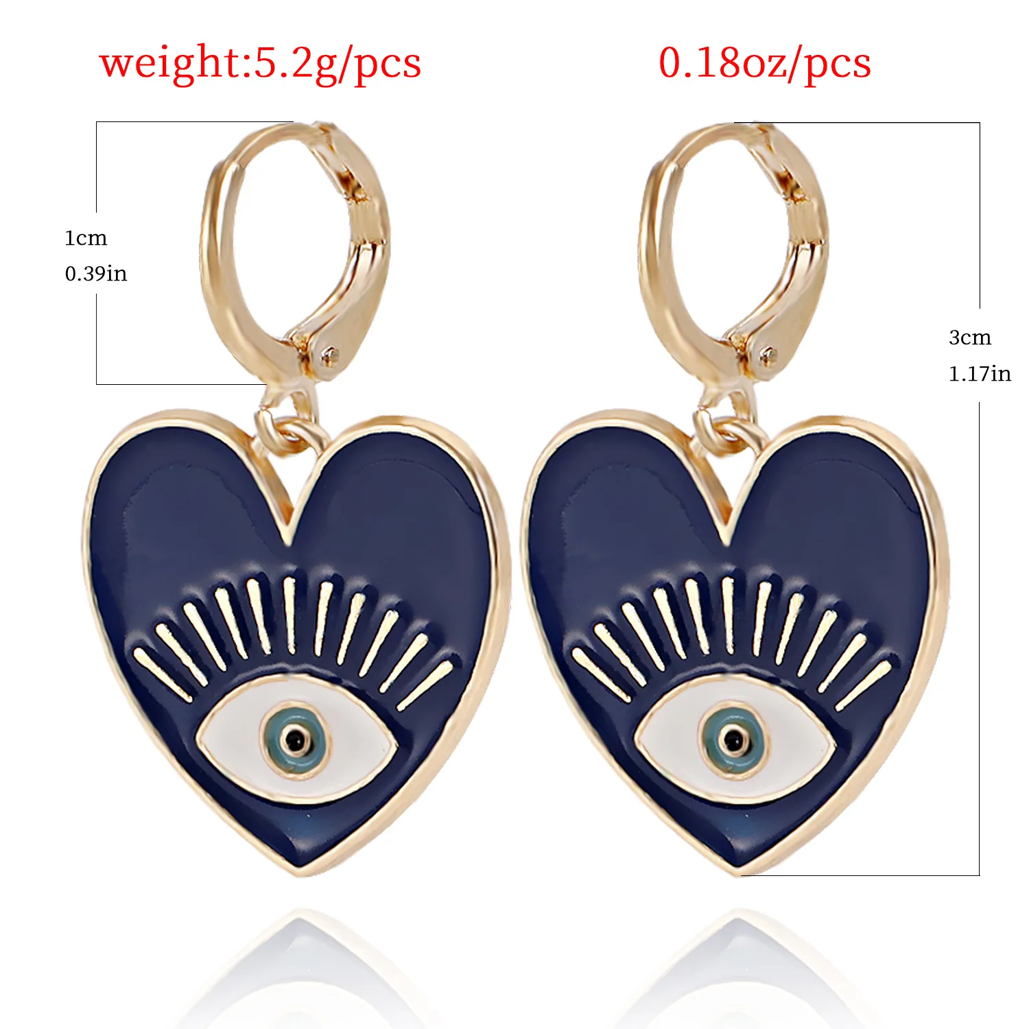 Turkish Evil Eye Earrings Bohemian Colorful Heart Enamel Hoop Drop Stainless Steel Earrings for Women Designer Bohemian Jewelry