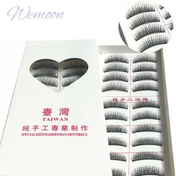 Taiwan 10 Pairs Natural Eyelashes Short Fake Lash Thick Cross Nude Makeup Fake Lashes Extension Soft Makeup Tools