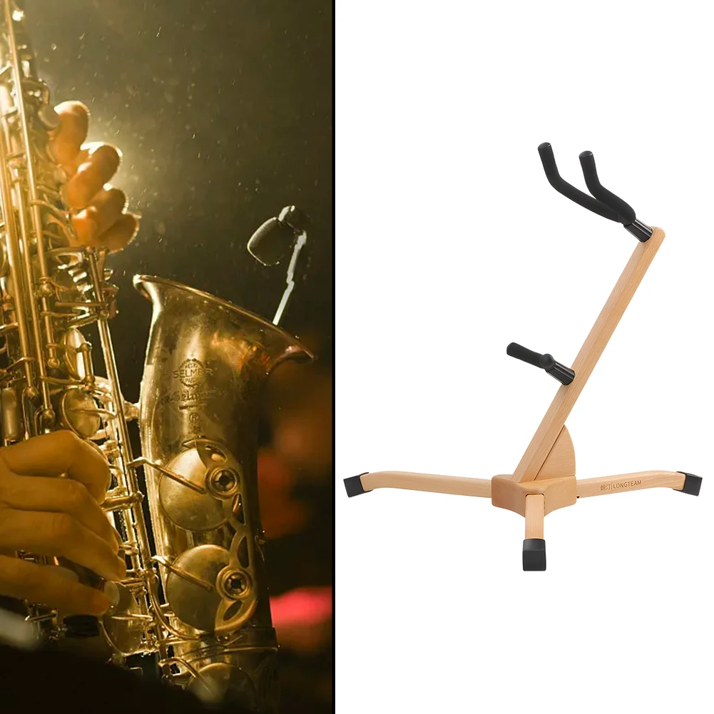 

Alto Tenor Sax Stand Beech Alto Saxophone Stand Protects From Scratches Wooden Contact Parts Convenient To Carry