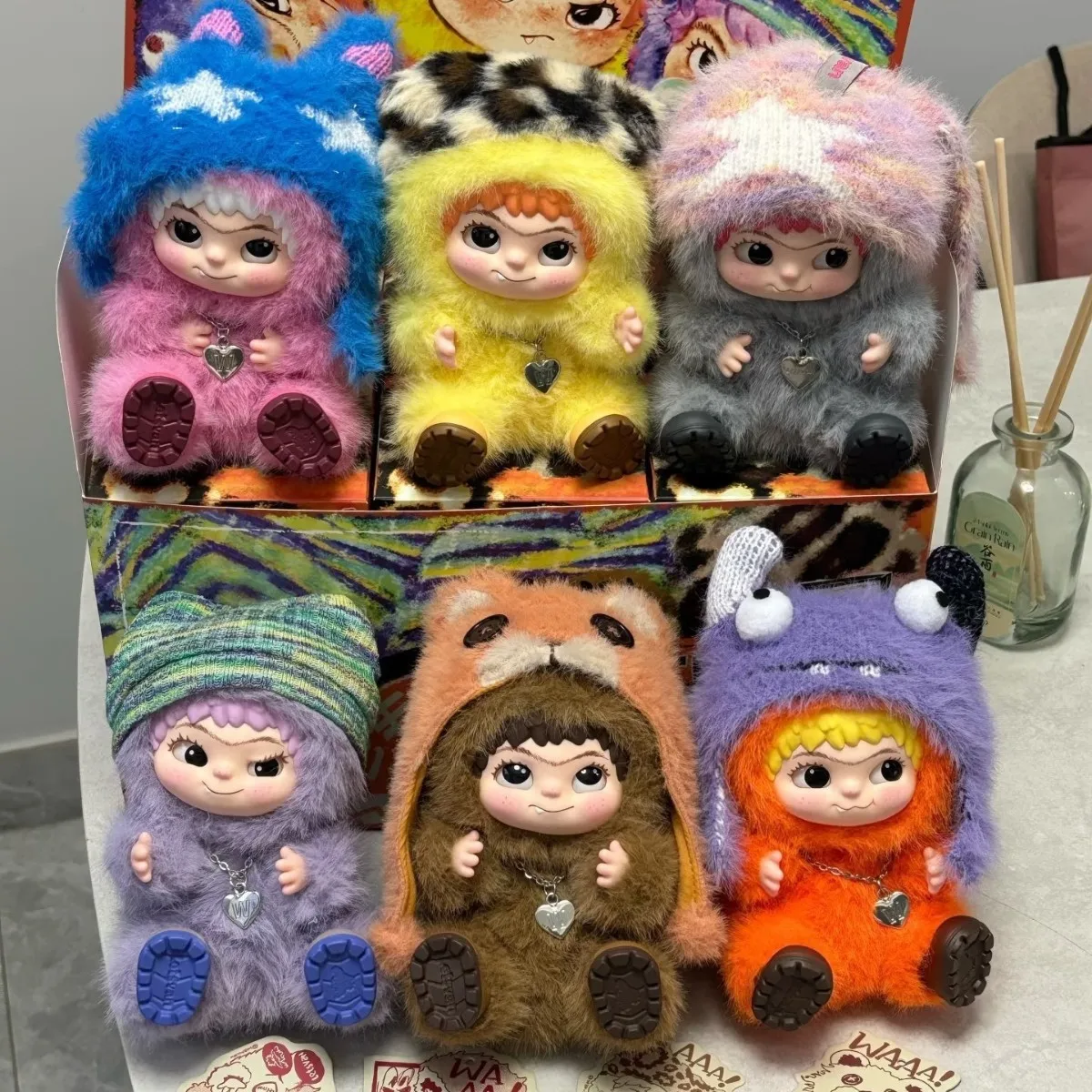 أفضل بائع لطيف WAKUKU الغضب العصرية سلسلة الحفلات صندوق أعمى حقيبة Wakuku قلادة ألعاب من نسيج مخملي دمية العصرية اللعب صندوق أعمى