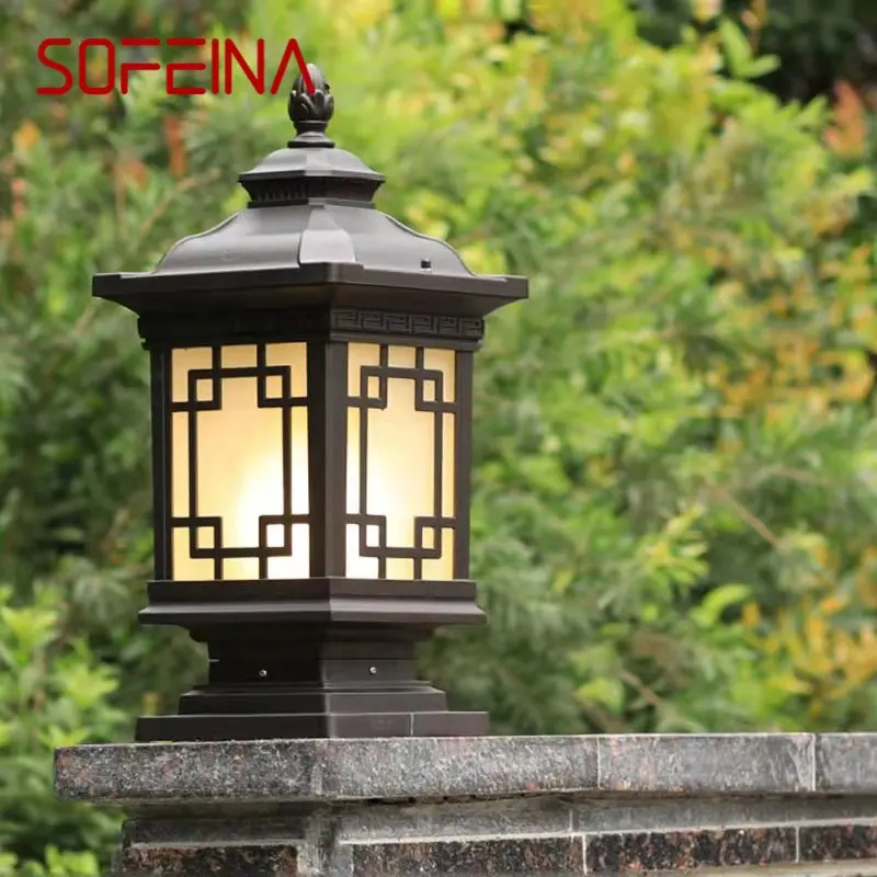 

SOFEINA Outdoor Classical Post Lamp Simple Electricity LED Pillar Light Waterproof for Villa Courtyard Retro Garden Landscape