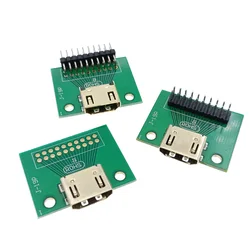 12Pcs HDMI-Compatible A Type 19Pin PCB Board Bond Wires Seals HD HDMI Socket Connector Female Seat Test Female Seat gold-plated