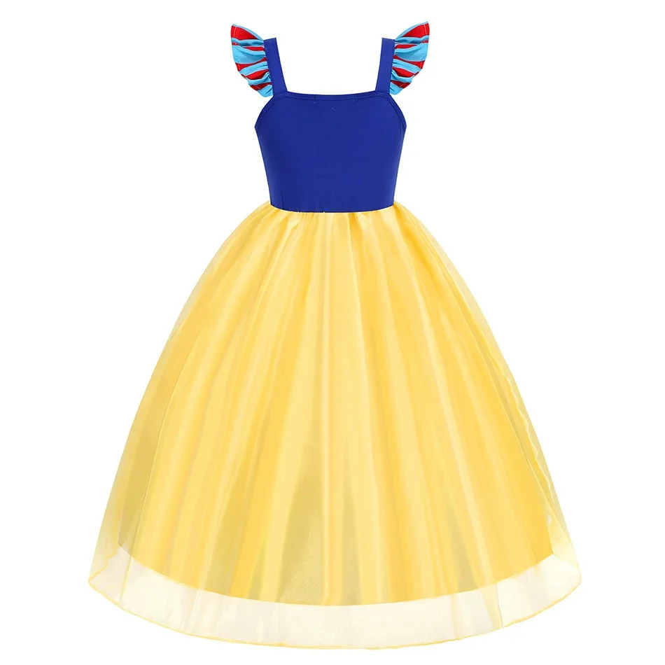 Classic Fairy Tale Snow White Cartoon Costume Girl Cosplay Snow White Halloween Holiday Party Carnival Costume Accessories Set