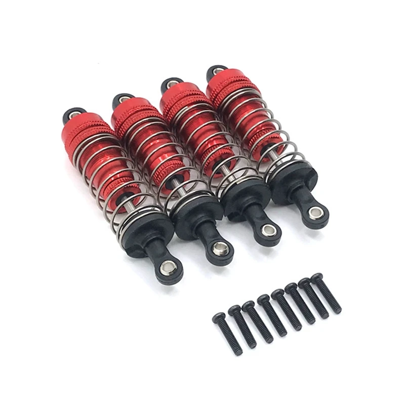 Metal Shock Absorber Damper para Wltoys 124019 124018 144001 RC Car, Peças vermelhas, Acessórios de atualização, 8pcs