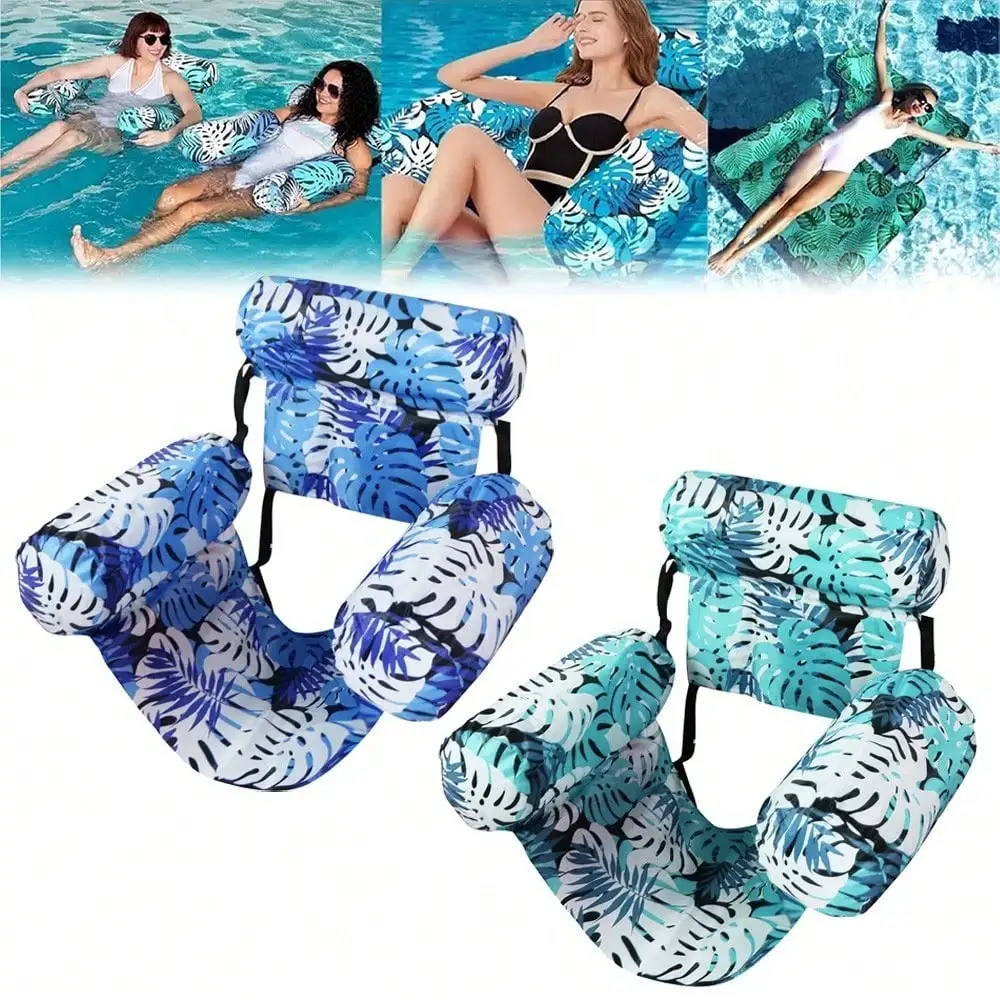 Aufblasbare Pool-Schwimmliegen für Erwachsene, schwimmende Lounge-Stühle, aufblasbare Pool-Nudeln mit Armlehnen und Rückenlehne für Erwachsene, strapazierfähige schwimmende Raft-Liegen für Outdoor-Spiele, Partys, Urlaub, Sonnenbaden, Sommeraktivitäten, Strand, Fluss, See, Spaß