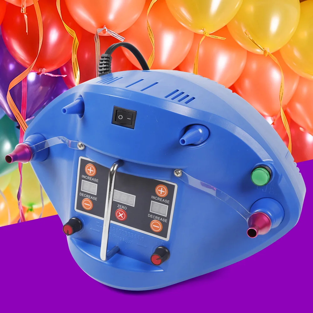 Gonfleur de ballons 1200 W, gonflage rapide, 4 embouts avec paramètres de temps et de capacité réglables, compact avec sac de rangement